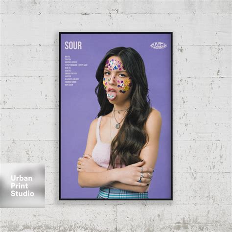 Olivia Rodrigo Poster Sour Album Cover Poster Print Olivia Etsy