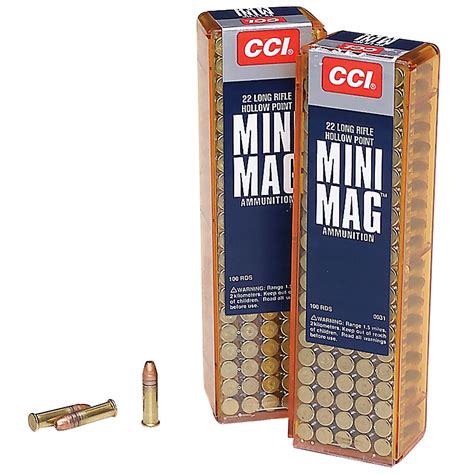 Cci Mini Mag 22 Lr Copper Plated Hollow Point Ammunition Academy