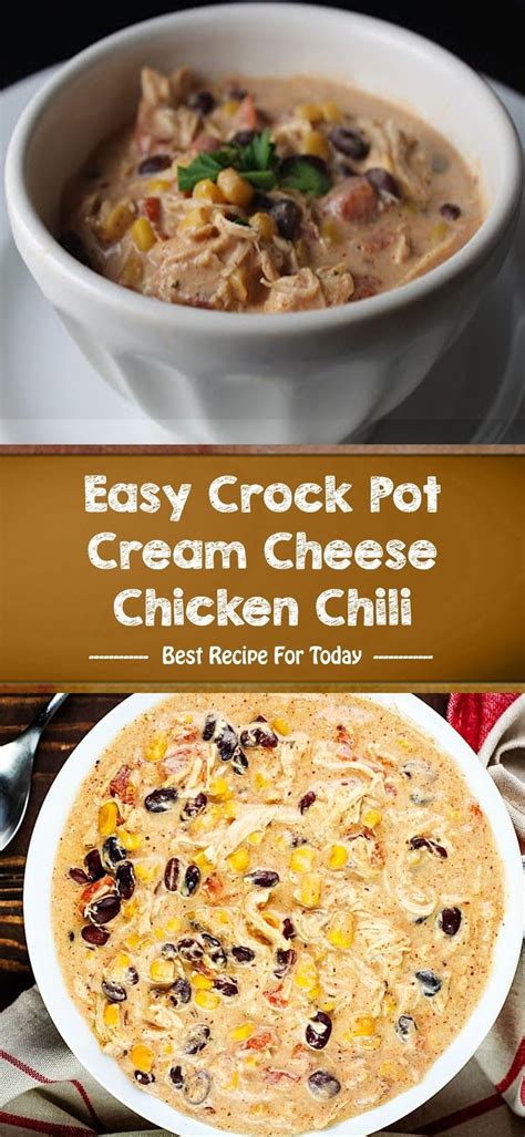 As you can see from the picture above, all you have to do is place the chicken in the bottom of the pot, then add the butter and cream cheese. Easy Crock Pot Cream Cheese Chicken Chili in 2020 | Chicken crockpot recipes, Grilled chicken ...