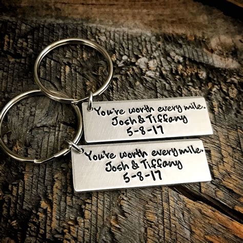 Long Distance Relationship Gift Set Personalized Tag Keychain Etsy