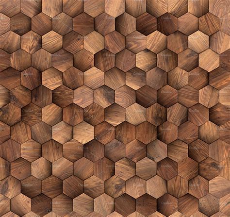 Hexagons Wood Wall Seamless Texture Abstract Photos Creative Market