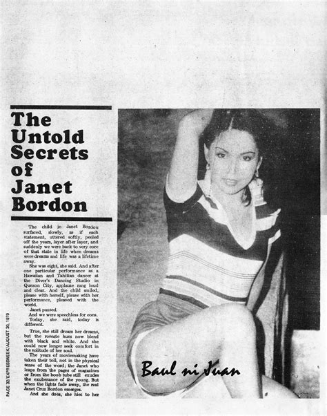 Pelikula Atbp The Untold Secrets Of Janet Bordon Expressweek August 30 1979