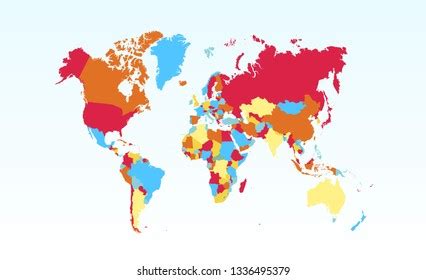 Color World Map Vector Stock Vector Royalty Free 1336495379