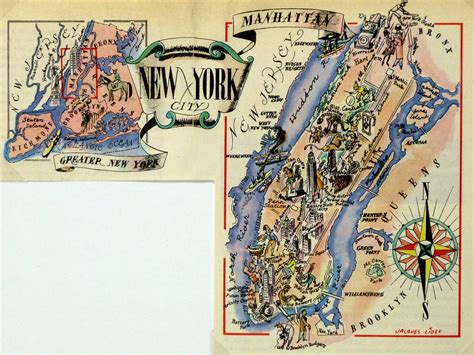 New York City Pictorial Map 1946