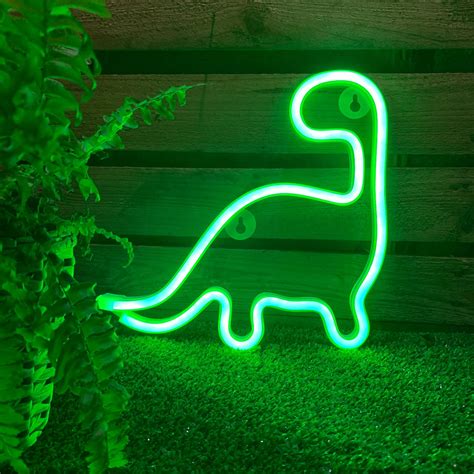Acrylic Neon Dinosaur Light Usb And Battery Perfect Night Etsy