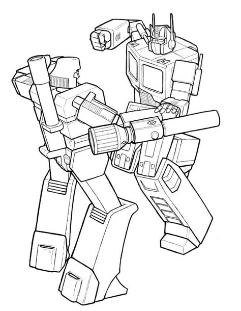 Optimus With Flying System Coloring Page Free Printable Coloring