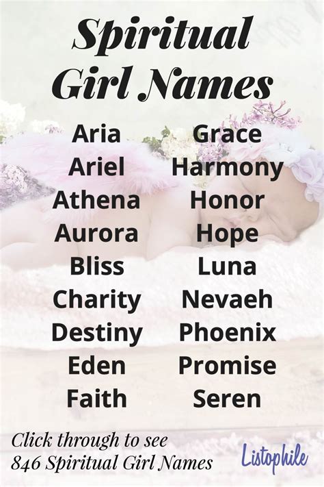 846 Spiritual Girl Names Featuring Modern Metaphysical Names These