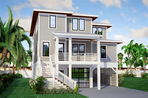 Contemporary Beach House Plan With Elevator 15250nc Architectural