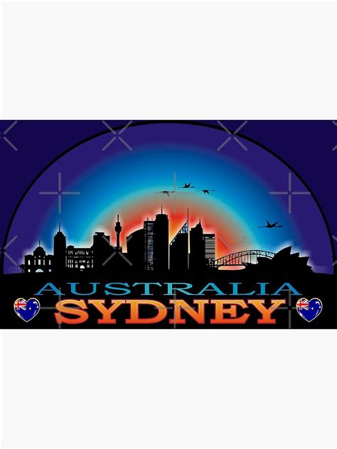 Sydney Skyline Poster For Sale By Soulsafe Redbubble