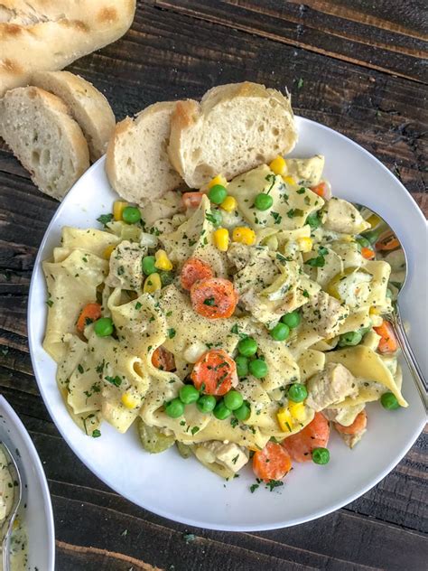 Easy One Pot Creamy Chicken And Noodles With Peanut Butter On Top