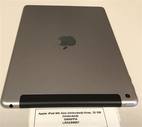 Apple Ipad 6th Gen Unlocked Gray 32gb A1954 Lrsz89857 Swappa