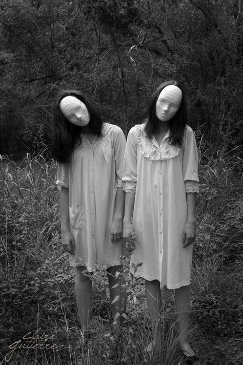 Two Faceless Twins Standing In The Woods Would You Risk Your Life Running Into Them Creepy