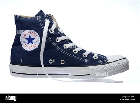 Side View Of Blue Converse Chuck Taylor All Star Shoe Stock Photo