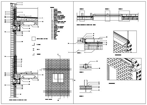 【cad Details】horizontal And Vertical Section Of Brick Cad Detail