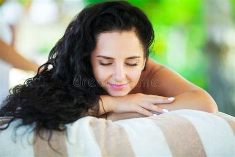 Massage Close Up Of A Beautiful Woman Getting Spa Treatment Stock Photo Image Of Salon Care
