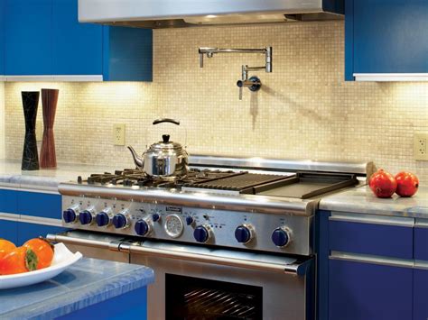 Modern Blue Kitchen With Mosaic Backsplash Hgtv