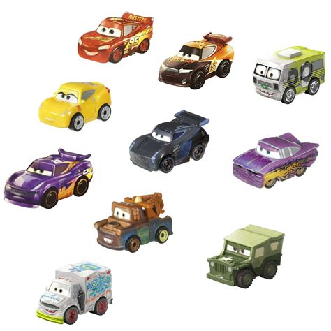 Disney Pixar Cars Mini Racers Metal Vehicle Variety 10 Pack