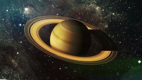 Rotation Of The Planet Saturn Hdrealistic Royalty Free Video