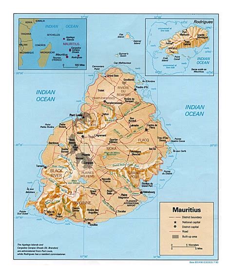 Haven van 't eyland mauritius. Detailed political and administrative map of Mauritius ...