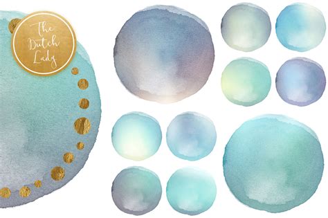 Watercolor Dot And Metallic Decoration Clipart By The Dutch Lady Designs