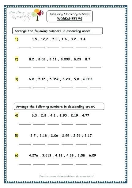 Math Help 5th Grade Decimals