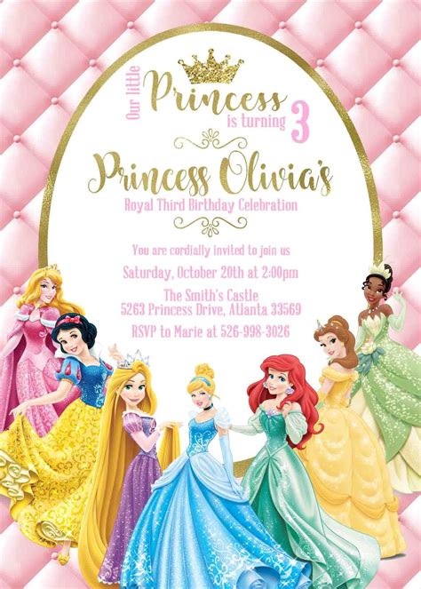 Princess Birthday Invitations Printable