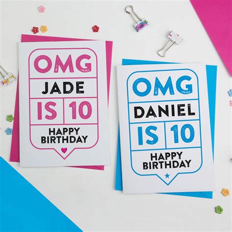 Omg 10th Birthday Card Personalised By A Is For Alphabet