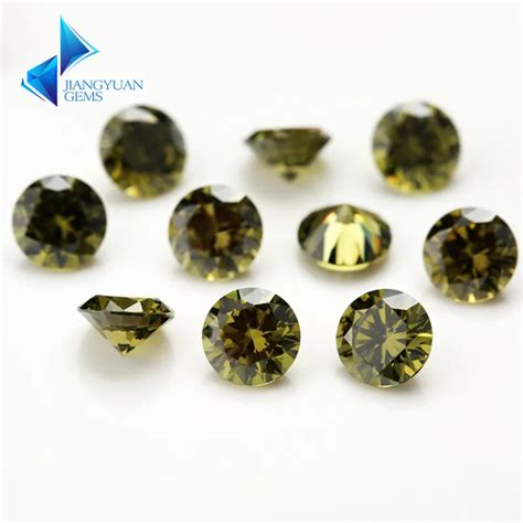 1000pcs 08~4mm Olive Green Color Wholesale 5a Cz Stone Brilliant Round