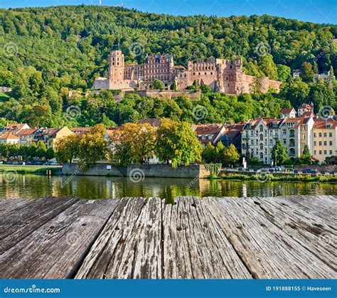 Heidelberg Town On Neckar River Germany Stock Image Image Of Wood