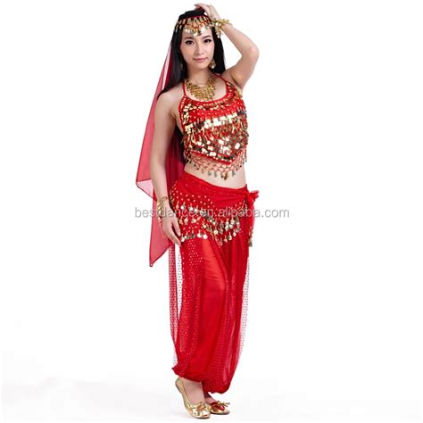 Bestdance Sexy Arabic Belly Dance Costume Top Pants Trousers Outfit Set Halloween Festival
