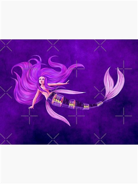 Purple Mermaid Poster By Firerabbit Redbubble