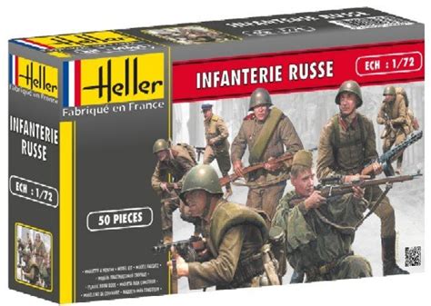 Heller 172nd Scale Wwii Russian Infantry Plastic Soldiers Set