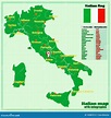 Italien-Karte Mit Italienischen Regionen Und Infographic Stock ...