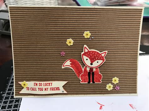 Foxy Stampin Up Friends Card Im So Lucky Cards For Friends Foxy