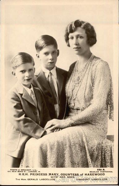 Hrh Princess Mary Countess Of Harewood With Her Sons Queen