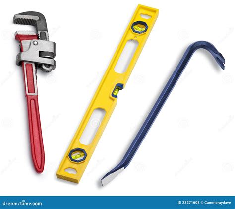 Tools Pipe Wrench Level Royalty Free Stock Photos Image 23271608