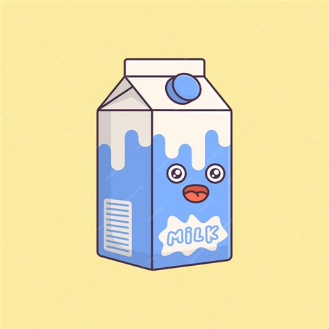 premium vector cute cartoon milk box looks smiling vector illustration