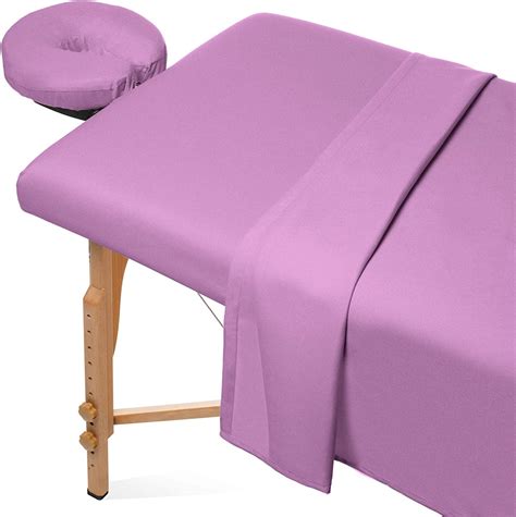 Saloniture 3 Piece Flannel Massage Table Sheet Set Soft Cotton Facial Bed Cover Includes