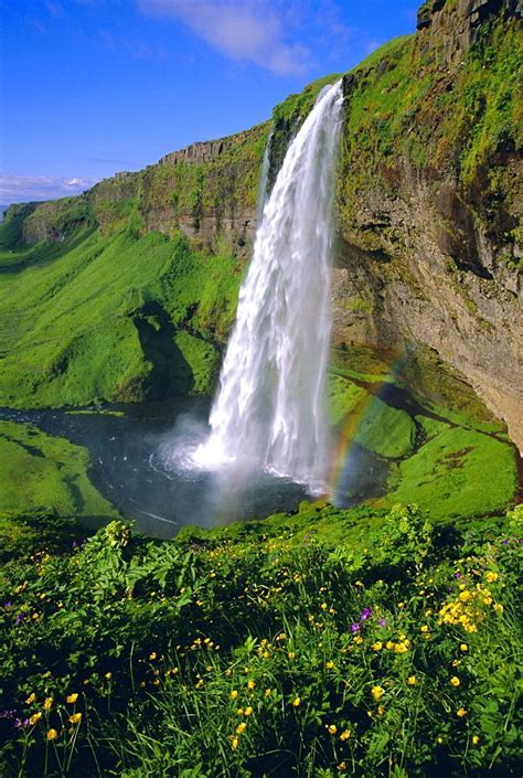 Seljalandsfoss Waterfall In The South Of The Island Iceland 733 82 Waterfall Beautiful