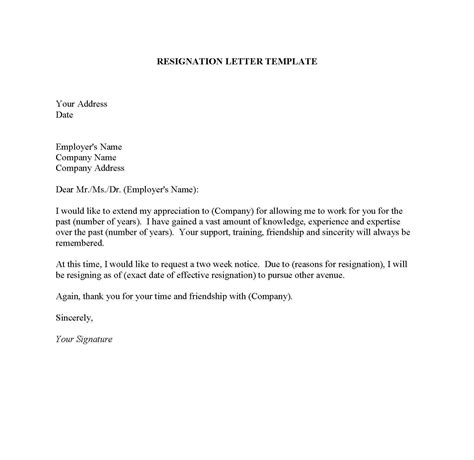 Two Weeks Notice Letter Of Resignation Collection Letter Templates