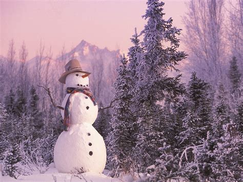 Download Winter Photography Snowman Wallpaper