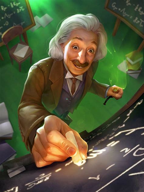 Albert Einstein Genius Einstein Cartoon Art Epic Hero Character Art