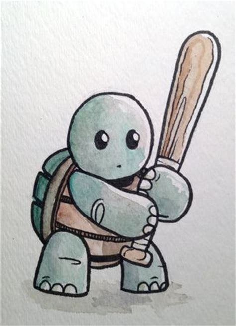 It is only in how we see the object. Turtle with a Bat for today's Turtle vs. Bunny watercolor ...