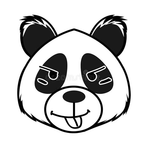 Cute Panda Head Illustration Vector Illustration Stock Illustration