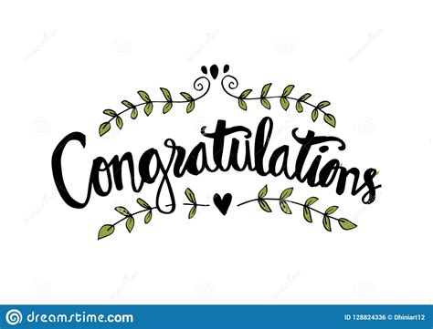 Congratulations Card Hand Lettering Calligraphy — Stock Vector Images