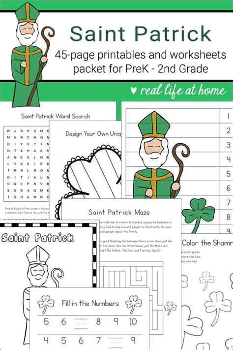 Saint Patrick Printables And Worksheet Packet For Kids