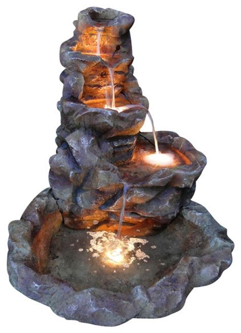 Lighted Stone Springs Outdoor Water Fountain Rustic Outdoor