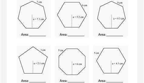 geometry worksheets area of regular polygons answer key