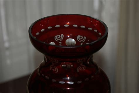 Ruby Red Egermann Cut Glass Vase Czech Bohemian Collectors Weekly