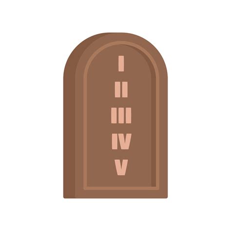 Jewish Stone Tablet Icon Flat Style 14480238 Vector Art At Vecteezy